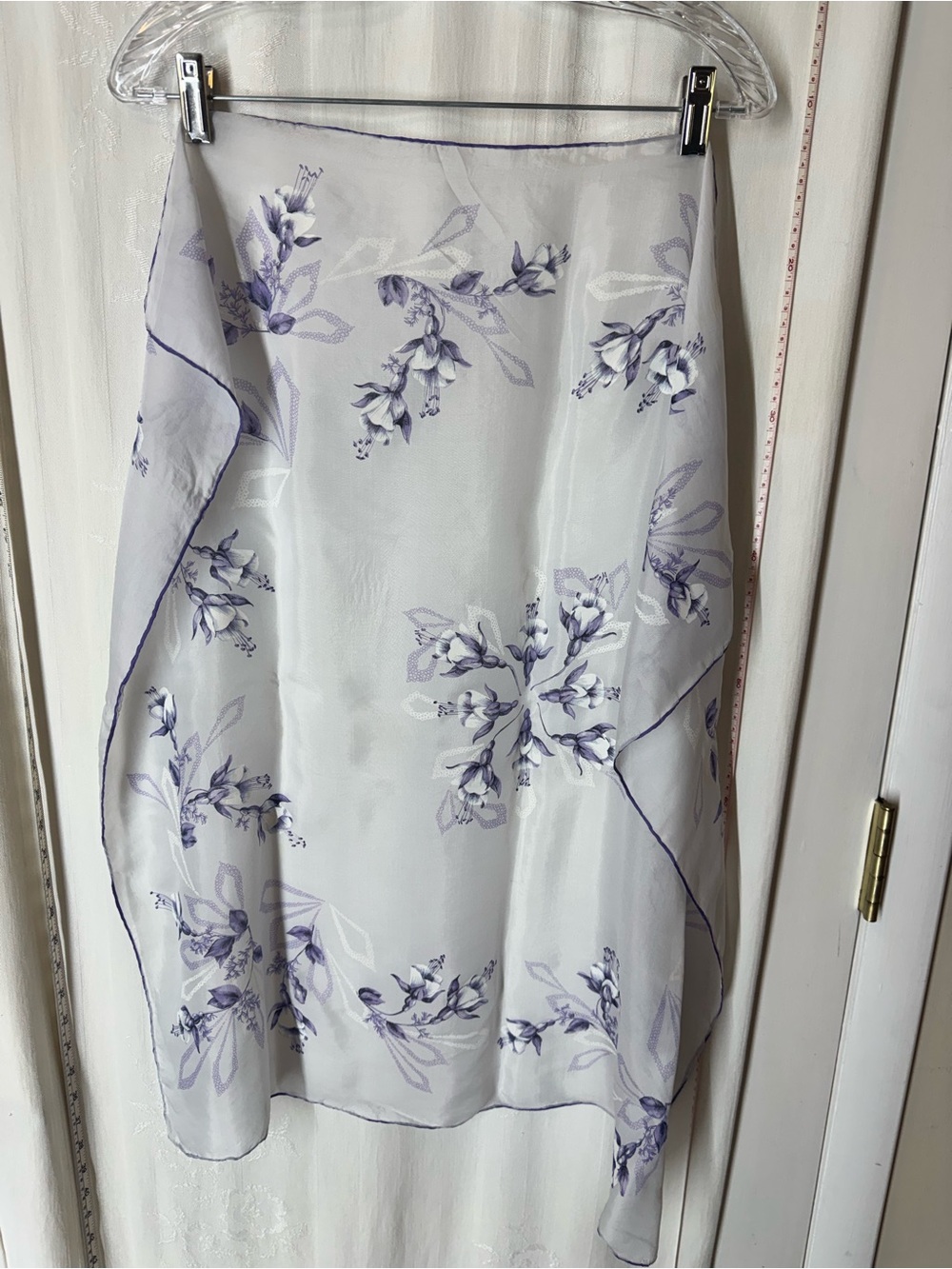 Vintage Sheer Scarf with Floral Motif